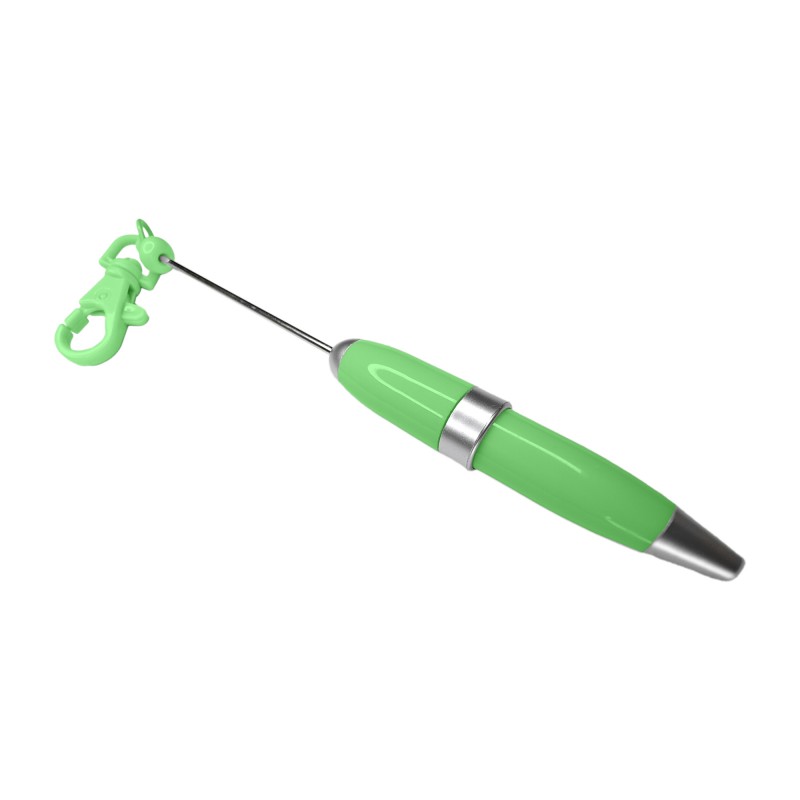 penna personalizzabile con perle e oggetti in silicone verde