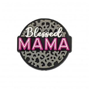 perlina separatore Blessed mama 32x30mm in silicone alimentare per personalizzare penne portachiavi collane braccialetti nero