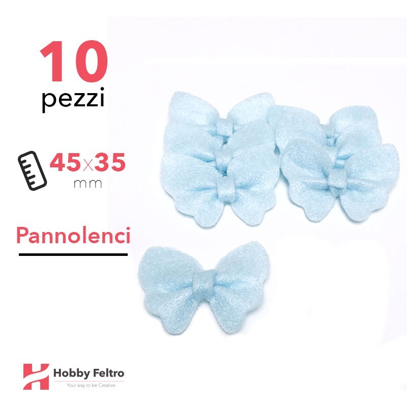 Fiocchetti Farfalla Pannolenci 10 Pezzi Celeste COD.04 Fiocchetti Farfalla Pannolenci 10 Pezzi Celeste COD.04