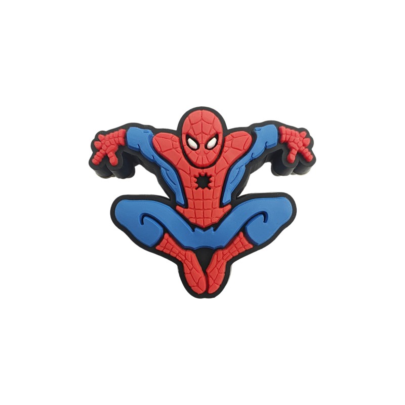 perlina separatore spiderman 32x27mm in silicone alimentare per personalizzare penne portachiavi collane braccialetti