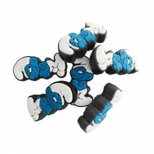 perlina separatore puffo 30x15mm in silicone alimentare per personalizzare penne portachiavi collane braccialetti