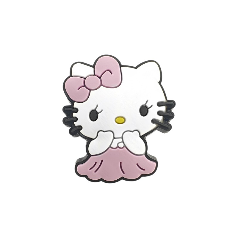 perlina separatore hello kitty gonna 32x28mm in silicone alimentare per personalizzare penne portachiavi collane braccialetti