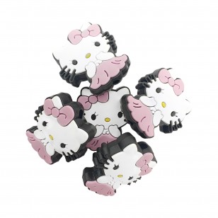 perlina separatore hello kitty gonna 32x28mm in silicone alimentare per personalizzare penne portachiavi collane braccialetti
