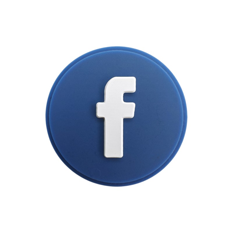 perlina separatore logo facebook 25mm in silicone alimentare per personalizzare penne portachiavi collane braccialetti