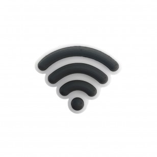 perlina separatore logo wi-fi 24x24mm in silicone alimentare per personalizzare penne portachiavi collane braccialetti