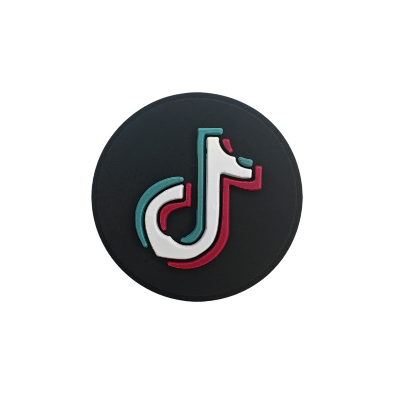 perlina separatore logo tik tok 25mm in silicone alimentare per personalizzare penne portachiavi collane braccialetti