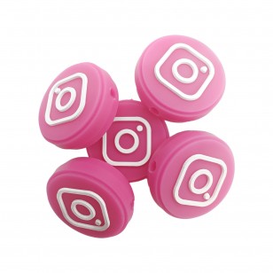 perlina separatore logo instagram 25mm in silicone alimentare per personalizzare penne portachiavi collane braccialetti