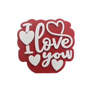 perlina separatore scritta i love you 30x28mm in silicone alimentare per personalizzare penne portachiavi collane bracciali