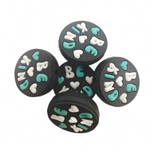 perlina separatore scritta Be kind 26mm in silicone alimentare per personalizzare penne portachiavi collane bracciali