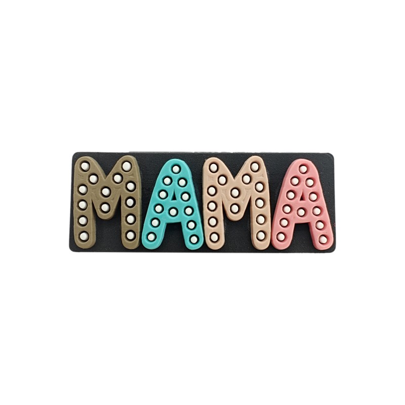 perlina separatore scritta mama pois 34x14mm in silicone alimentare per personalizzare penne portachiavi collane bracciali