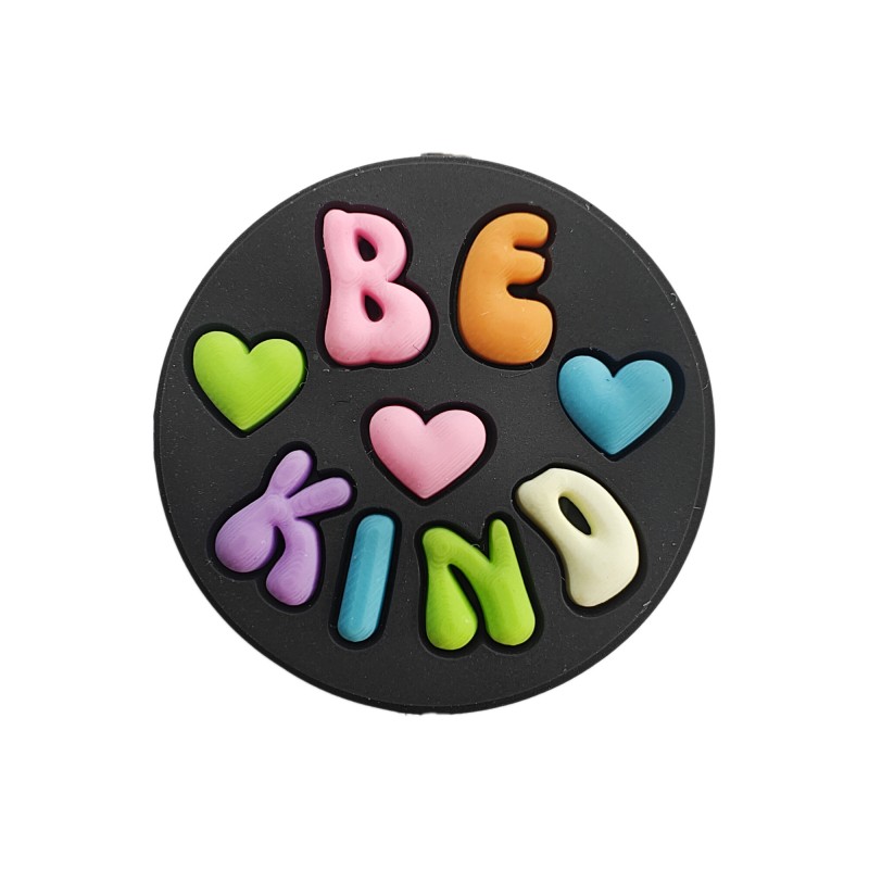 perlina separatore scritta be kind 26mm in silicone alimentare per personalizzare penne portachiavi collane bracciali