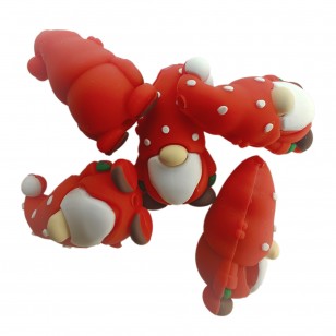 perlina separatore gnomo natalizio 3d 30x17mm in silicone alimentare per personalizzare penne portachiavi collane