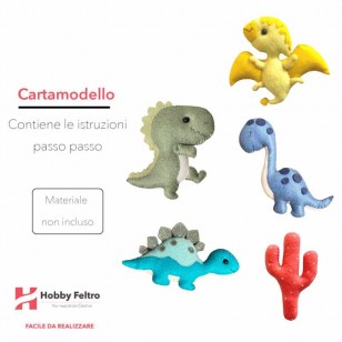 cartamodello digitale PDF per creare dinosari pupazzo per bambini e giostrina neonato