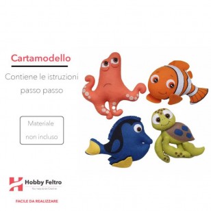 cartamodello digitale pdf scaricabile per pupazzi in pannolenci alla ricerca di nemo