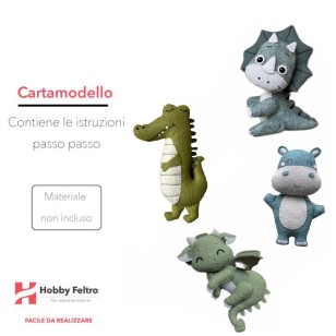 cartamodello drago dinosauro ippopotamo coccodrillo in pdf scaricabile formato a4