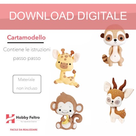 cartamodello animali della savana in pdf scaricabile formato a4