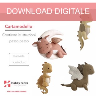 cartamodello draghi pdf scaricabile per realizzare pupazzi in pannolenci per bambini e giostrine