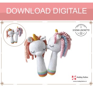 schema per uncinetto sonaglio per neonati unicorno pdf digitale