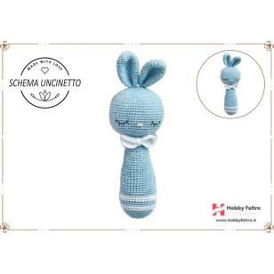 schema per uncinetto sonaglio per neonati coniglio