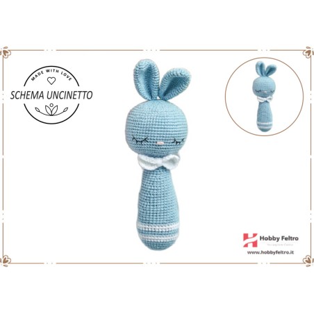 schema per uncinetto sonaglio per neonati coniglio