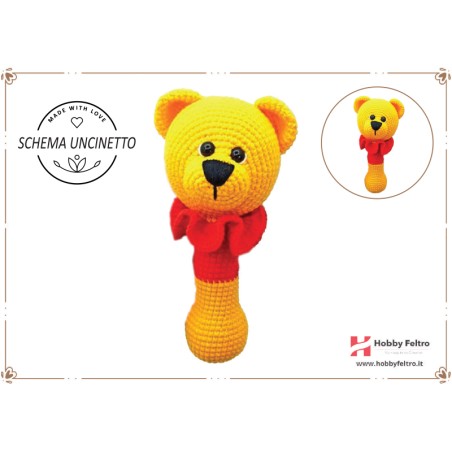 schema per uncinetto sonaglio per neonati winnie pooh
