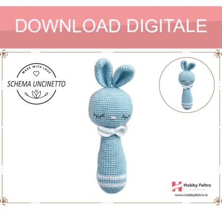schema per uncinetto sonaglio per neonati coniglio pdf digitale