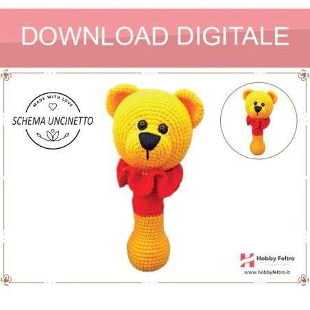schema per uncinetto sonaglio per neonati winnie pooh pdf digitale