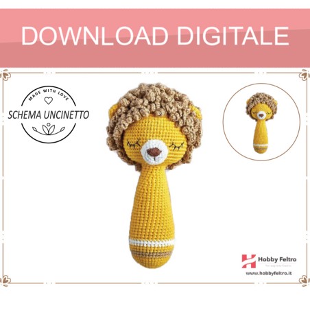 schema per uncinetto sonaglio per neonati leone pdf digitale