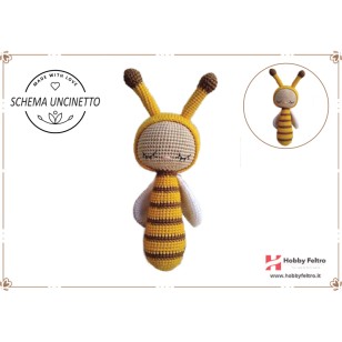 schema per uncinetto sonaglio per neonati ape pdf digitale