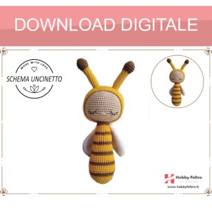 schema per uncinetto sonaglio per neonati ape pdf digitale