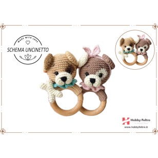 schema per uncinetto sonaglio per bebè per dentizione cane