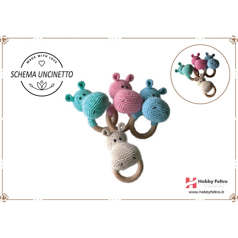 schema per uncinetto sonaglio per bebè per dentizione cane