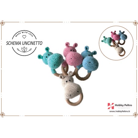 schema per uncinetto sonaglio per bebè per dentizione cane