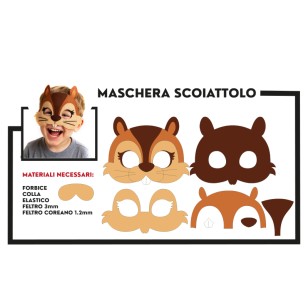 cartamodello per realizzare una maschera di carnevale di feltro con animali pdf gratuito download scoiattolo