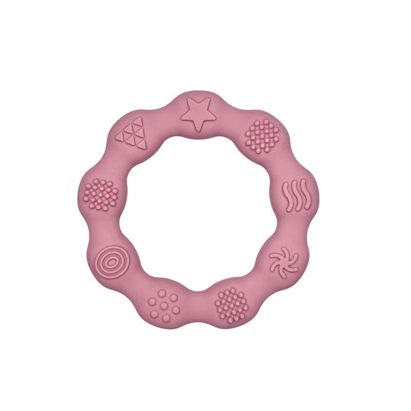 massaggiagengice rotondo 83mm rosa antico per dentizione neonati