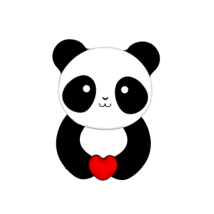 massaggiagengive panda 80x60mm nero per dentizione neonati