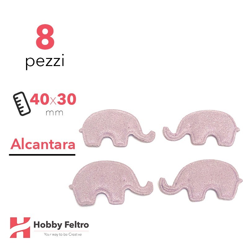 Elefantini Alcantara 8 Pezzi Rosa Irisè COD.08 Elefantini Alcantara 8 Pezzi Rosa Irisè COD.08