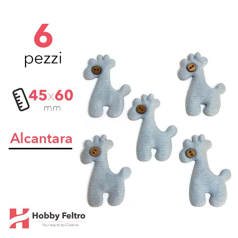 Giraffe Alcantara 6 Pezzi Grigio Marino COD.05 Giraffe Alcantara 6 Pezzi Grigio Marino COD.05