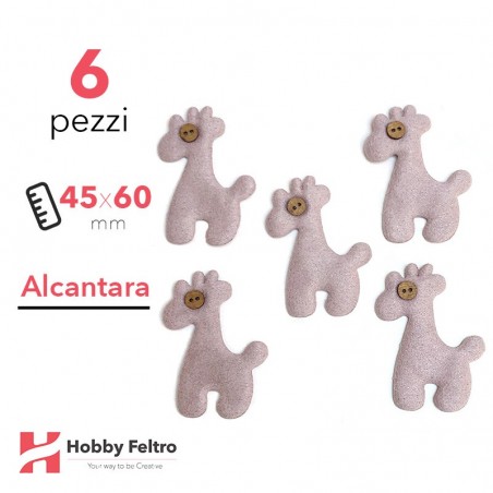 Giraffe Alcantara 6 Pezzi Rosa Irisè COD.08