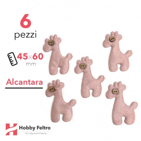 Giraffe Alcantara 6 Pezzi Rosa Cipria COD.09