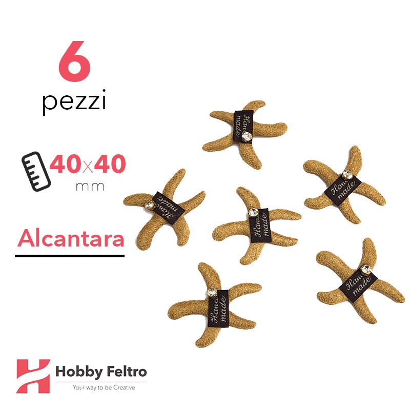 Stelle Marine Alcantara 6 Pezzi Giallo Senape COD.03