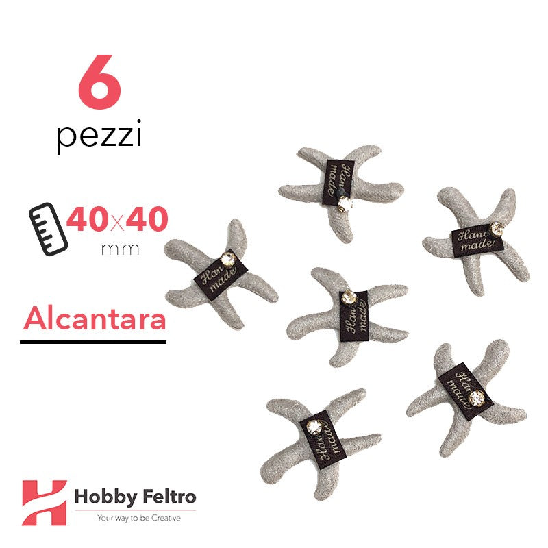 Stelle Marine Alcantara 6 Pezzi Grigio Chiaro COD.04