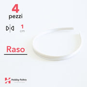 Cerchietto per Capelli Raso 1cm Kit 4 Pezzi Avorio COD.02
