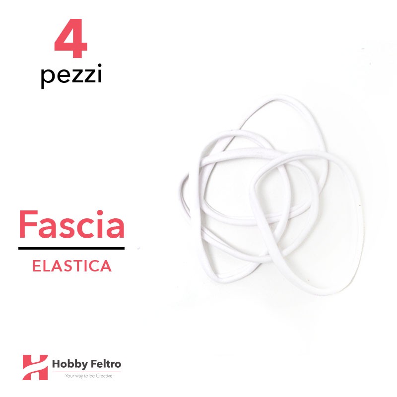 Fascia Elastica per Bambina Confezione 4 Pezzi Bianco COD.01