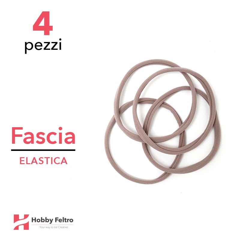 Fascia Elastica per Bambina Confezione 4 Pezzi Rosa Écru COD.03