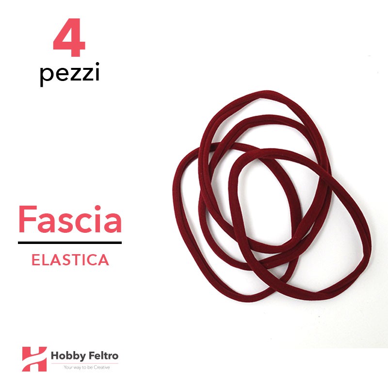 Fascia Elastica per Bambina Confezione 4 Pezzi Rosso COD.05