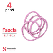 Fascia Elastica per Bambina Confezione 4 Pezzi Lilla COD.08