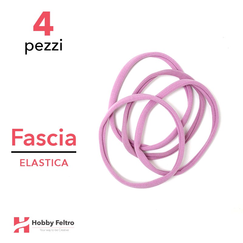 Fascia Elastica per Bambina Confezione 4 Pezzi Lilla COD.08