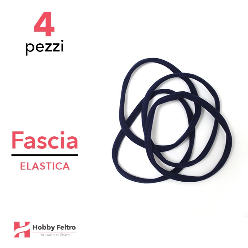Fascia Elastica per Bambina Confezione 4 Pezzi Blu COD.10