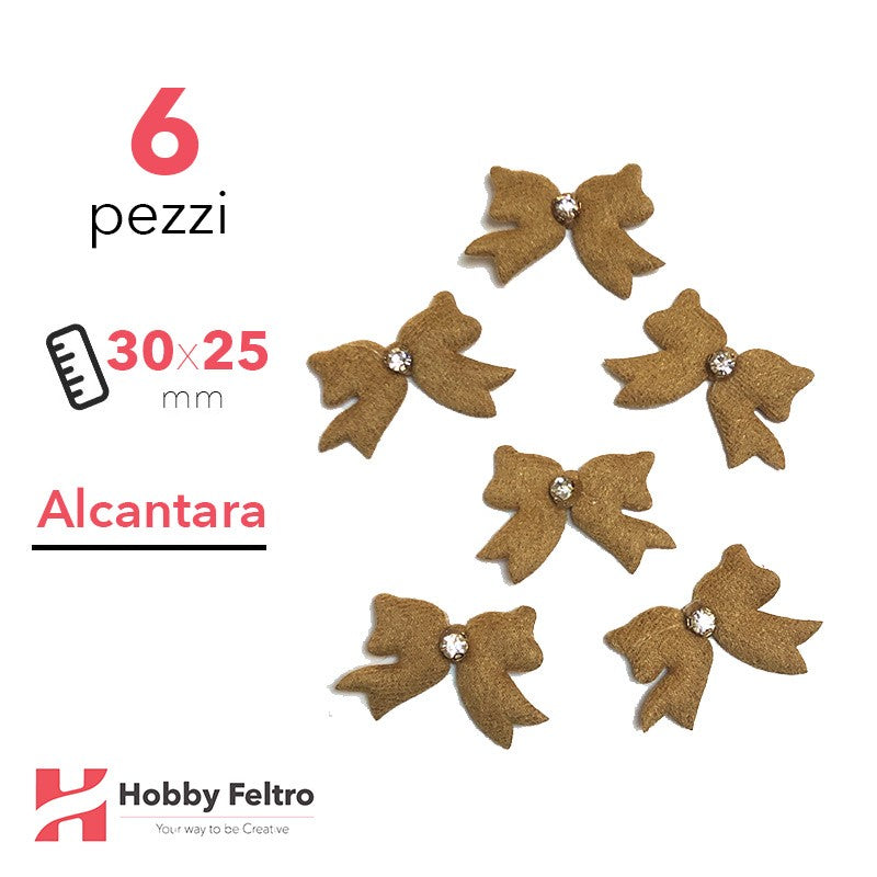 Fiocchetti Strass Alcantara 6 Pezzi Giallo Senape COD.03